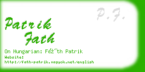 patrik fath business card